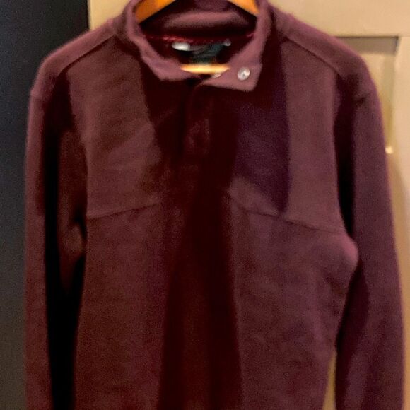 Woolrich mens burgundy 1/4 button pullover sweater medium - Picture 2 of 3